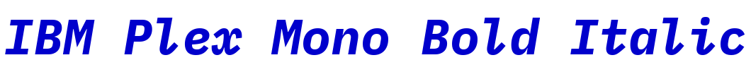 IBM Plex Mono Bold Italic लिपि
